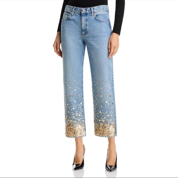 Frame Denim Denim - Frame Denim Gold Embellished Women's Jeans